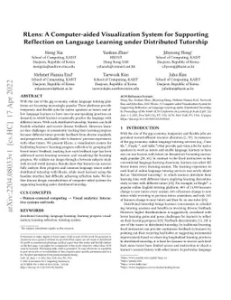RLens: A Computer-aided Visualization System for Supporting Reflection
  on Language Learning under Distributed Tutorship