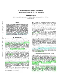 A Psycho-linguistic Analysis of BitChute