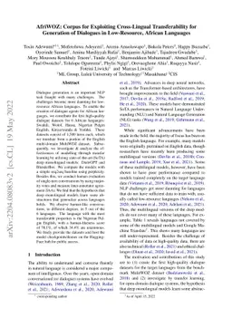 AfriWOZ: Corpus for Exploiting Cross-Lingual Transferability for
  Generation of Dialogues in Low-Resource, African Languages