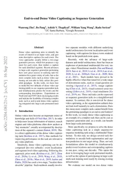 End-to-end Dense Video Captioning as Sequence Generation