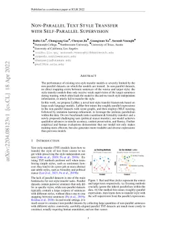 Non-Parallel Text Style Transfer with Self-Parallel Supervision