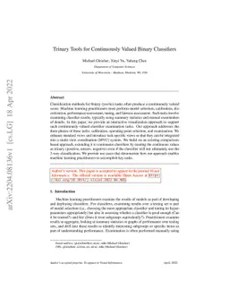 Trinary Tools for Continuously Valued Binary Classifiers