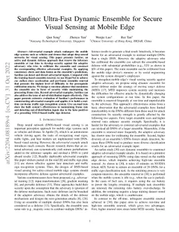 Sardino: Ultra-Fast Dynamic Ensemble for Secure Visual Sensing at Mobile
  Edge