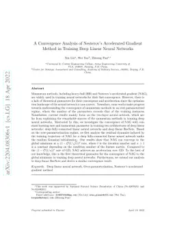 A Convergence Analysis of Nesterov's Accelerated Gradient Method in
  Training Deep Linear Neural Networks