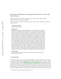 Time Series Clustering for Grouping Products Based on Price and Sales
  Patterns