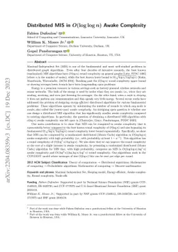 Distributed MIS in $O(\log\log{n} )$ Awake Complexity