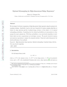 Optimal Subsampling for High-dimensional Ridge Regression