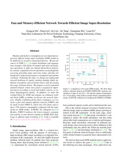 Fast and Memory-Efficient Network Towards Efficient Image
  Super-Resolution