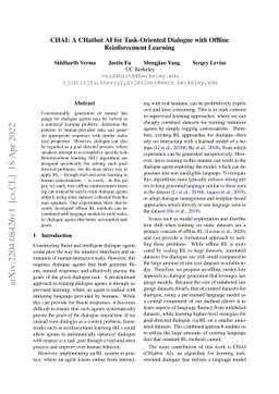 CHAI: A CHatbot AI for Task-Oriented Dialogue with Offline Reinforcement
  Learning