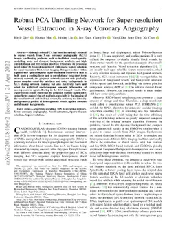 Robust PCA Unrolling Network for Super-resolution Vessel Extraction in
  X-ray Coronary Angiography