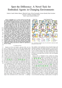 Spot the Difference: A Novel Task for Embodied Agents in Changing
  Environments
