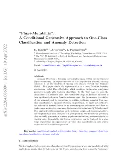 "Flux+Mutability": A Conditional Generative Approach to One-Class
  Classification and Anomaly Detection