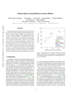 Poisons that are learned faster are more effective