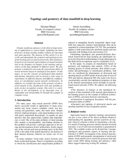Topology and geometry of data manifold in deep learning