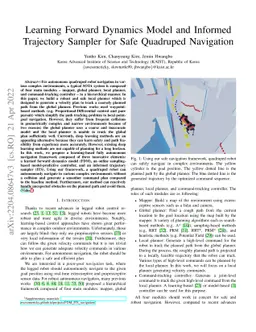 Learning Forward Dynamics Model and Informed Trajectory Sampler for Safe
  Quadruped Navigation