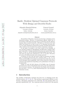 Basilic: Resilient Optimal Consensus Protocols With Benign and Deceitful
  Faults