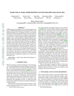 Audio-Visual Wake Word Spotting System For MISP Challenge 2021