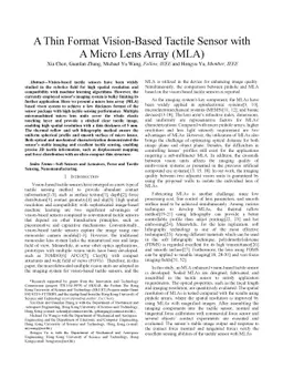 A Thin Format Vision-Based Tactile Sensor with A Micro Lens Array (MLA)