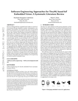Software Engineering Approaches for TinyML based IoT Embedded Vision: A
  Systematic Literature Review
