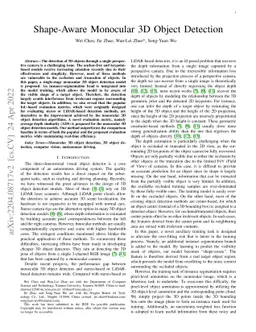 Shape-Aware Monocular 3D Object Detection