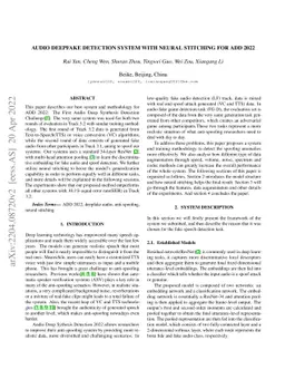 Audio Deep Fake Detection System with Neural Stitching for ADD 2022