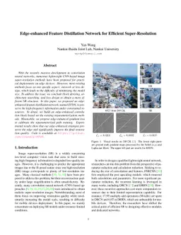 Edge-enhanced Feature Distillation Network for Efficient
  Super-Resolution