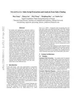 SmartSales: Sales Script Extraction and Analysis from Sales Chatlog