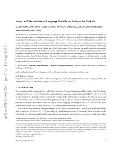Impact of Tokenization on Language Models: An Analysis for Turkish