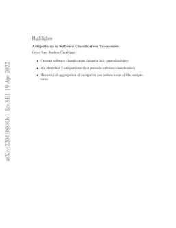 Antipatterns in Software Classification Taxonomies