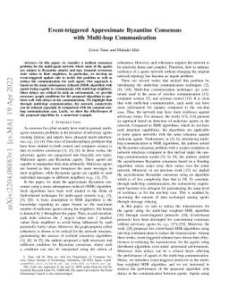 Event-triggered Approximate Byzantine Consensus with Multi-hop
  Communication