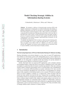 Model Checking Strategic Abilities in Information-sharing Systems