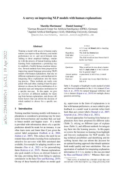 A survey on improving NLP models with human explanations