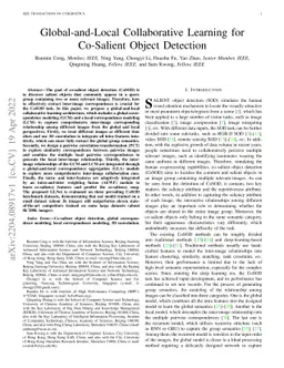 Global-and-Local Collaborative Learning for Co-Salient Object Detection