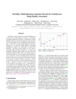 MANIQA: Multi-dimension Attention Network for No-Reference Image Quality
  Assessment