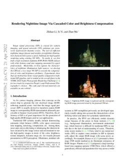 Rendering Nighttime Image Via Cascaded Color and Brightness Compensation
