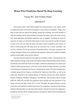 House Price Prediction Based On Deep Learning