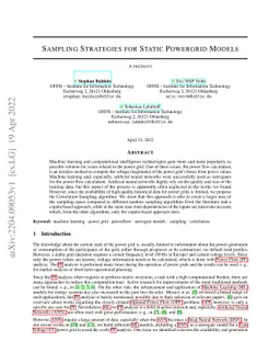 Sampling Strategies for Static Powergrid Models