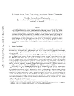 Indiscriminate Data Poisoning Attacks on Neural Networks