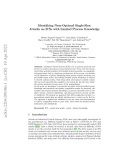 Identifying Near-Optimal Single-Shot Attacks on ICSs with Limited
  Process Knowledge