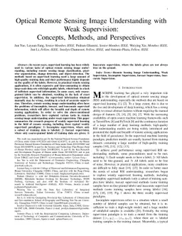 Optical Remote Sensing Image Understanding with Weak Supervision:
  Concepts, Methods, and Perspectives