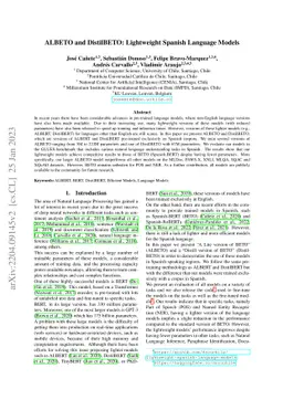 ALBETO and DistilBETO: Lightweight Spanish Language Models