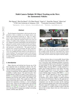 Multi-Camera Multiple 3D Object Tracking on the Move for Autonomous
  Vehicles