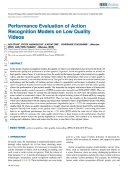 Performance Evaluation of Action Recognition Models on Low Quality
  Videos