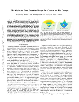 Lie Algebraic Cost Function Design for Control on Lie Groups
