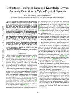 Robustness Testing of Data and Knowledge Driven Anomaly Detection in
  Cyber-Physical Systems