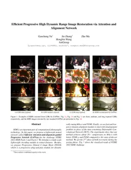Efficient Progressive High Dynamic Range Image Restoration via Attention
  and Alignment Network