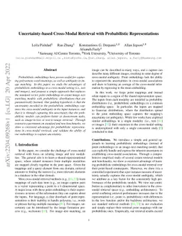 Uncertainty-based Cross-Modal Retrieval with Probabilistic
  Representations