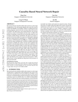 Causality-based Neural Network Repair