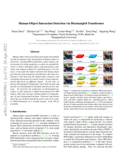 Human-Object Interaction Detection via Disentangled Transformer