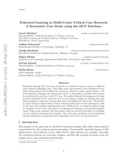 Federated Learning in Multi-Center Critical Care Research: A Systematic
  Case Study using the eICU Database